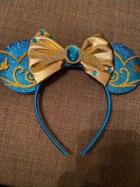 Princess Jasmine Jewel and Gold Sparkle Mouse Ear Headband
